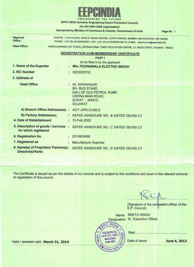 EEPS Membership Certificate